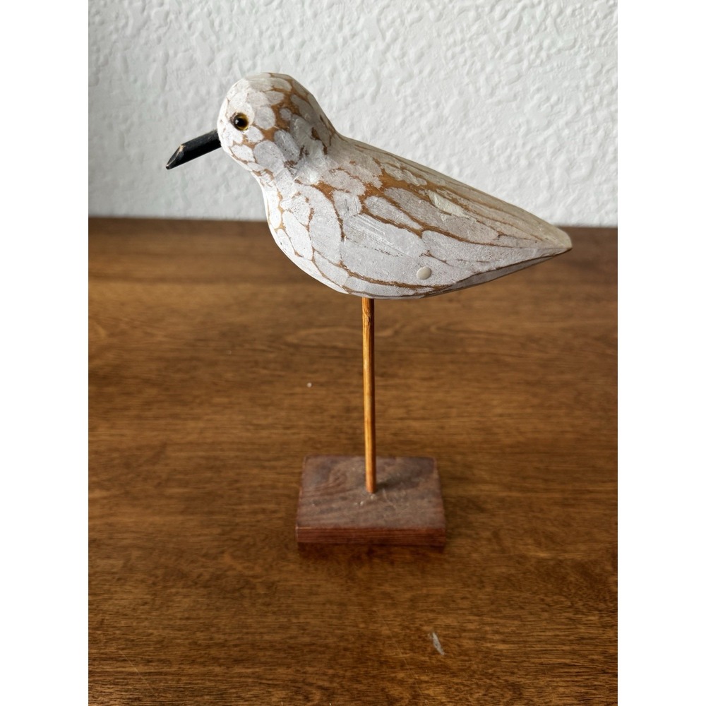 Vintage Wooden Shore Birds With Glass Eyes Lot Of 3 - Picture 7 of 16